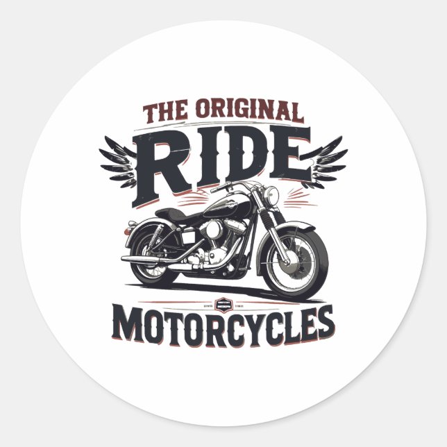 the orginal ride bike classic round sticker (Front)