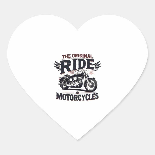 the orginal ride bike heart sticker (Front)