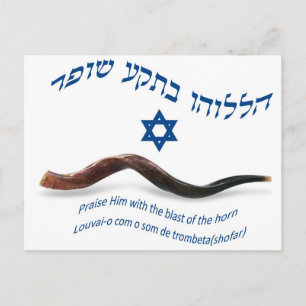 The Original Bless of Shofar - Psalms 150:3 Postcard