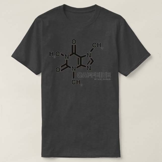 The ORIGINAL CAFFEINE MOLECULE design from Purely  T-Shirt (Design Front)