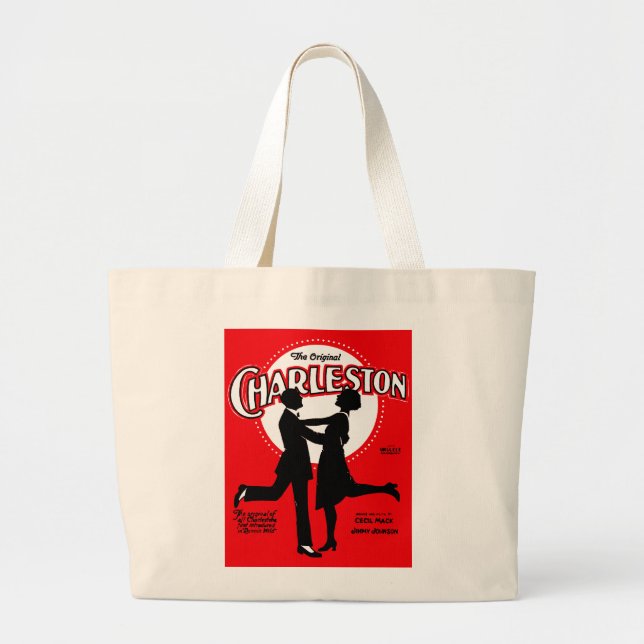The Original Charleston Dance Sheet Music 1923 Large Tote Bag (Front)