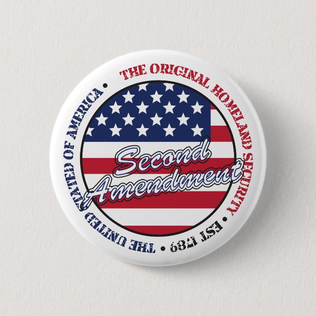 The original homeland security - Second amendment 6 Cm Round Badge (Front)