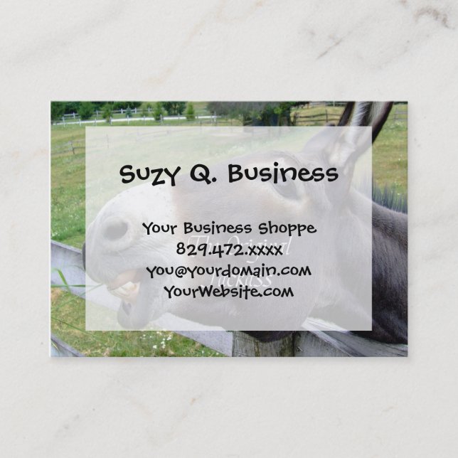 The Original Jackass Funny Donkey Mule Farm Animal Business Card (Front)