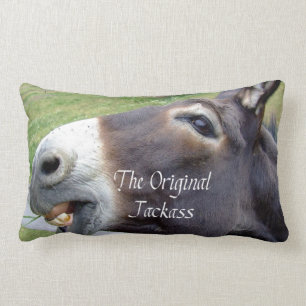 The Original Jackass Funny Donkey Mule Farm Animal Lumbar Cushion