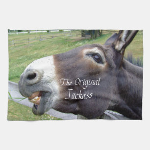 The Original Jackass Funny Donkey Mule Farm Animal Tea Towel