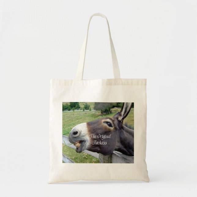 The Original Jackass Funny Donkey Mule Farm Animal Tote Bag (Front)