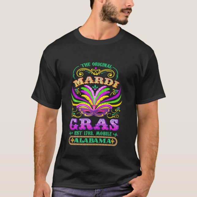 The Original Mardi Gras Mobile Alabama 1703 T-Shirt (Front)