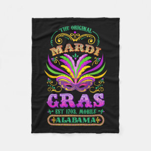 The Original Mardi Gras Mobile Alabyma 1703 Fleece Blanket