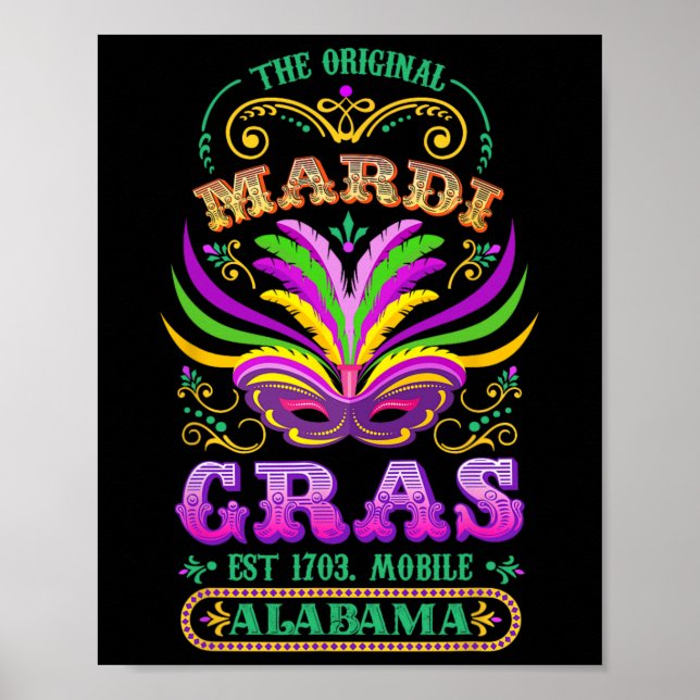 The Original Mardi Gras Mobile Alabyma 1703  Poster (Front)