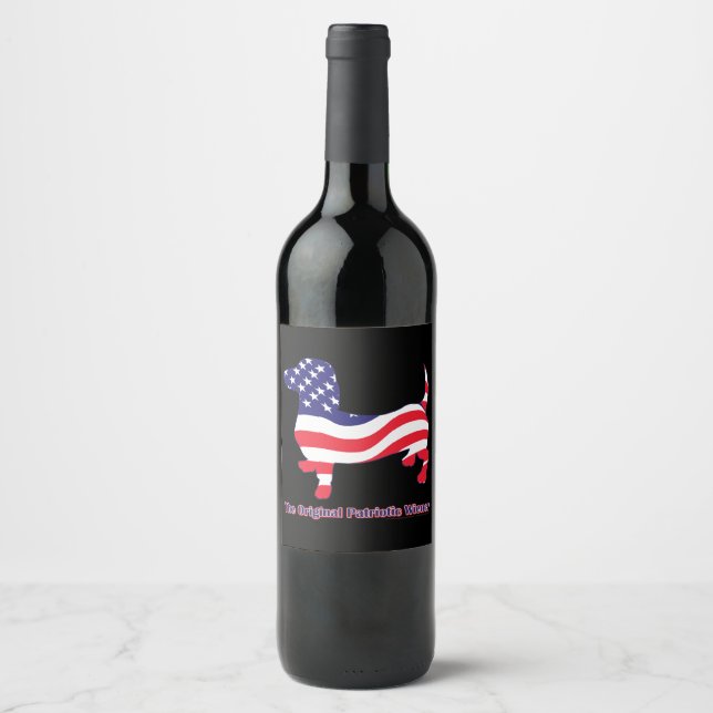 The Original Patriotic Weiner Wine Label (Front)