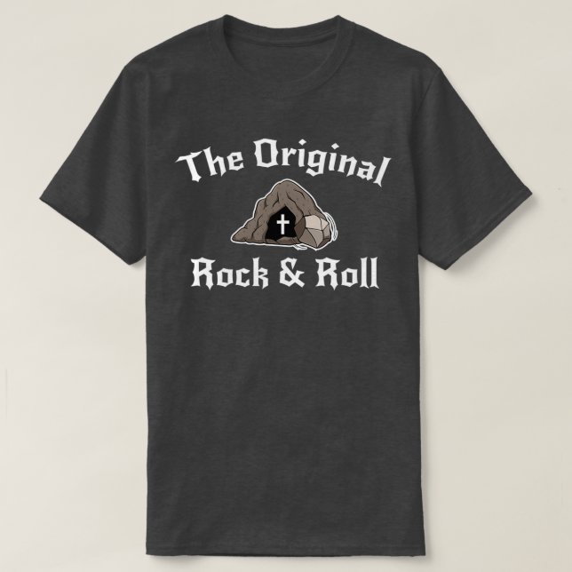 The Original Rock And Roll Funny Easter Design T-Shirt (Design Front)