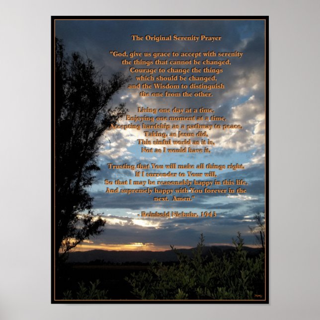 The Original Serenity Prayer Poster (Front)