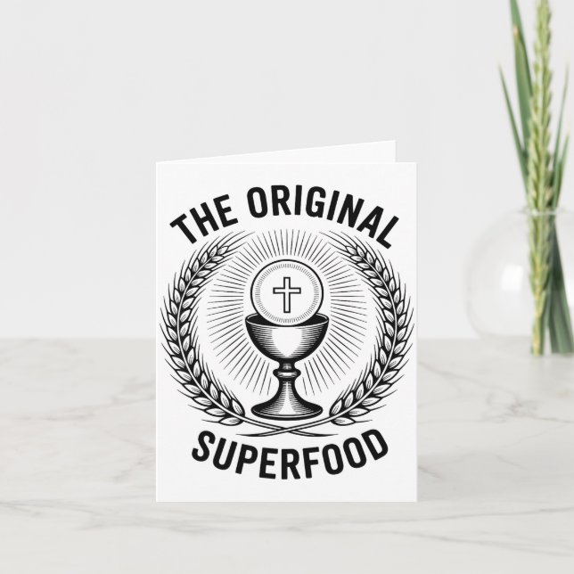 The Original Superfood Eucharist Catholic M  Card (Front)