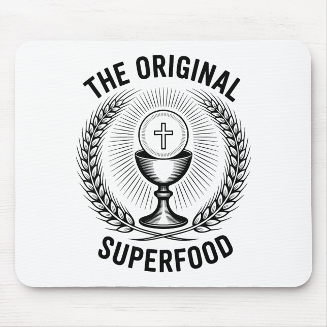 The Original Superfood Eucharist Catholic M  Mouse Mat (Front)
