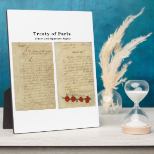The ORIGINAL Treaty of Paris 1783 Plaque