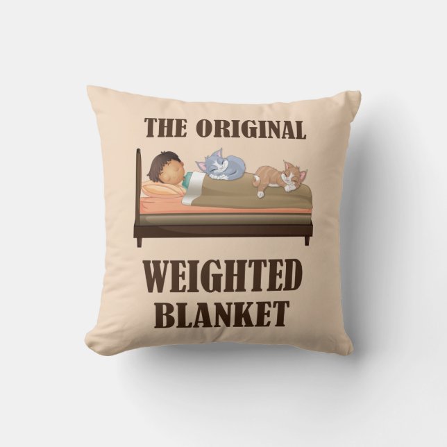 The Original Weighted Blanket Cute Cat Lover Cushion (Front)