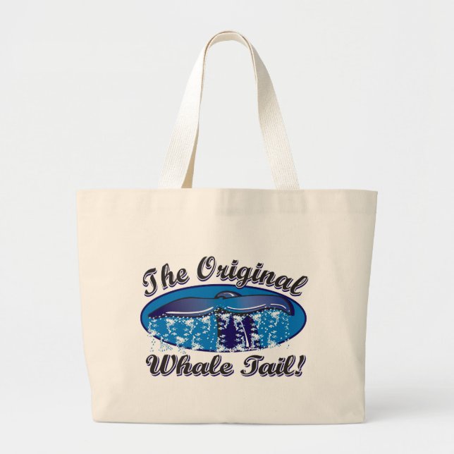The-Original-Whale-Tail Large Tote Bag (Front)