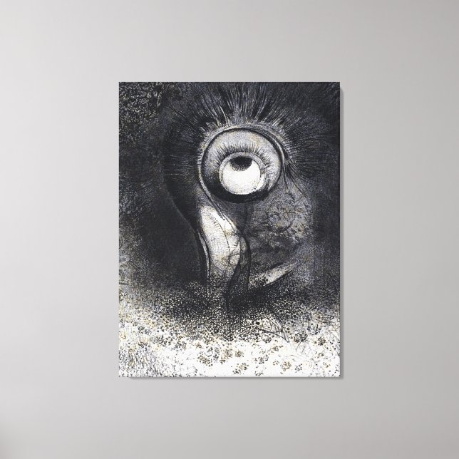 The Origins drawing by Odilon Redon Canvas Print (Front)