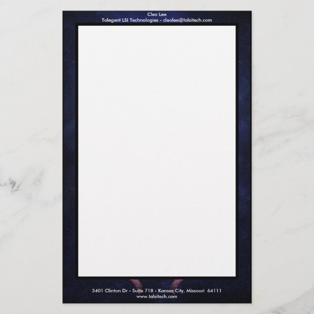 The Orkolon Starfield Stationery (Front)