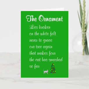 The Ornament - a funny Christmas poem Holiday Card
