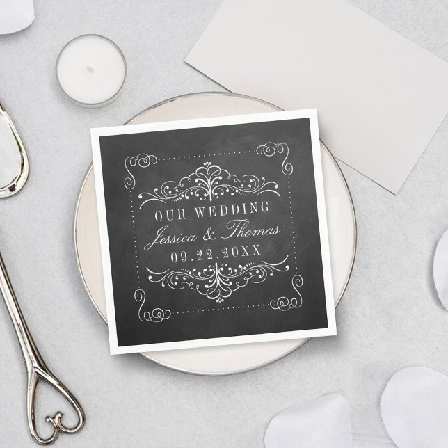 The Ornate Chalkboard Wedding Collection Napkin (Creator Uploaded)