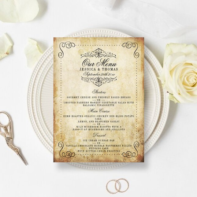 The Ornate Flourish Vintage Wedding Collection Menu (Creator Uploaded)