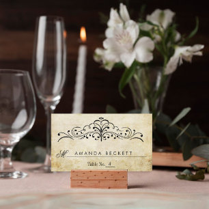 The Ornate Flourish Vintage Wedding Collection Place Card