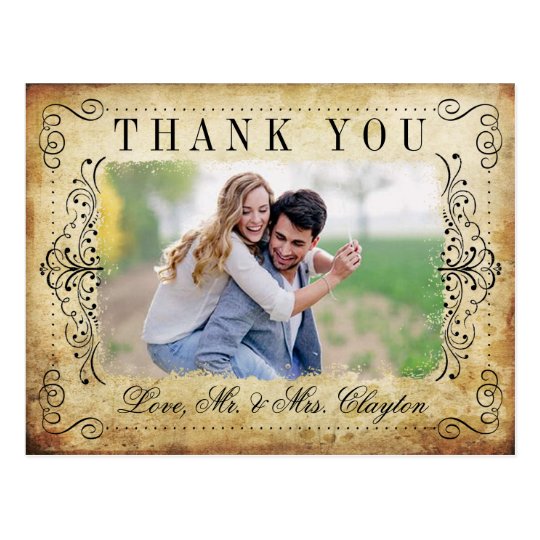 The Ornate Flourish Vintage Wedding Collection Postcard