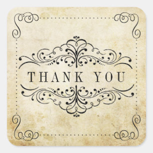 The Ornate Flourish Vintage Wedding Collection Square Sticker