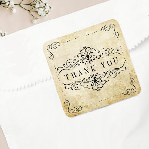The Ornate Flourish Vintage Wedding Collection Square Sticker