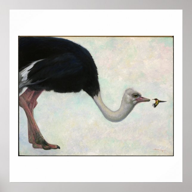 The Ostrich and the Hummingbird by Bryn Barnard Poster (Front)