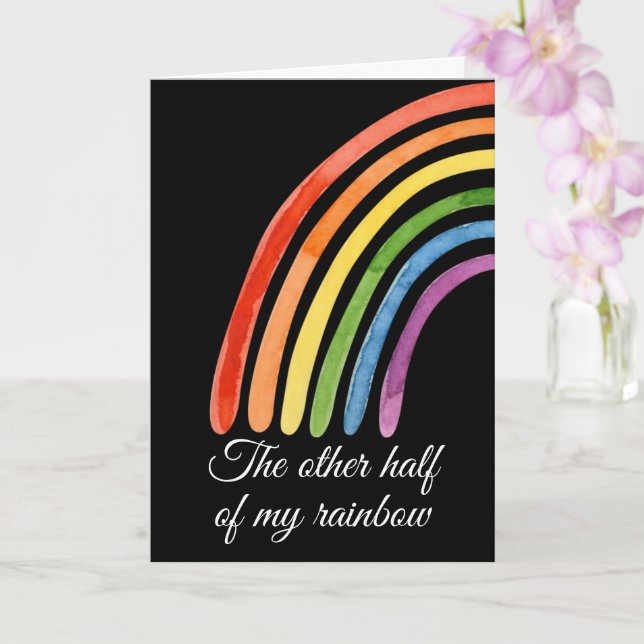 The Other Half Of My Rainbow You Complete Me Card (Orchid)