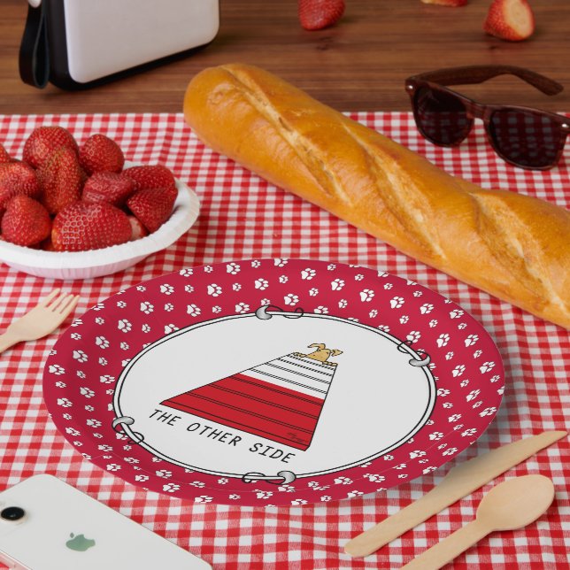 The Other Side - agility funny scared nervous dog Paper Plate (Picnic)