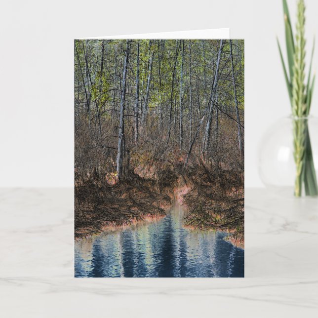 "The Other Side" Digitally Edited Forest and Pond Card (Front)