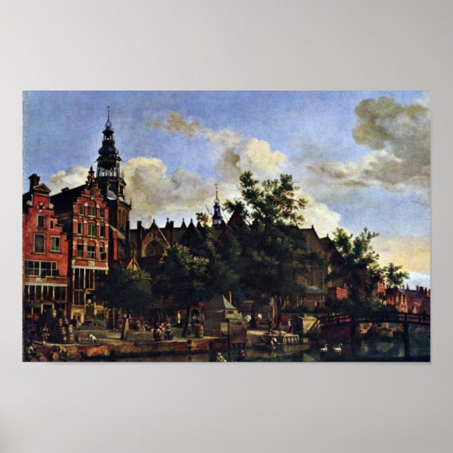 The Oudezijds Voorburgwal And The Oude Kerk In Ams Poster (Front)