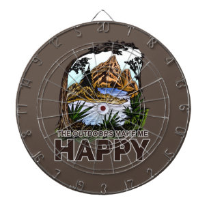 The Outdoors Make Me Happy Dartboard