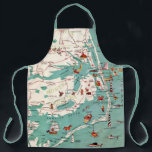 The Outer Banks Illustrated Map  Apron<br><div class="desc">A vintage illustrated map of the Outer Banks repurposed on a wonderful apron!</div>