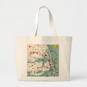 The Outer Banks Map Large Tote Bag