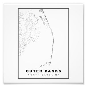 The Outer Banks Map Photo Print