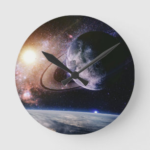 THE OUTER SPACE ROUND CLOCK