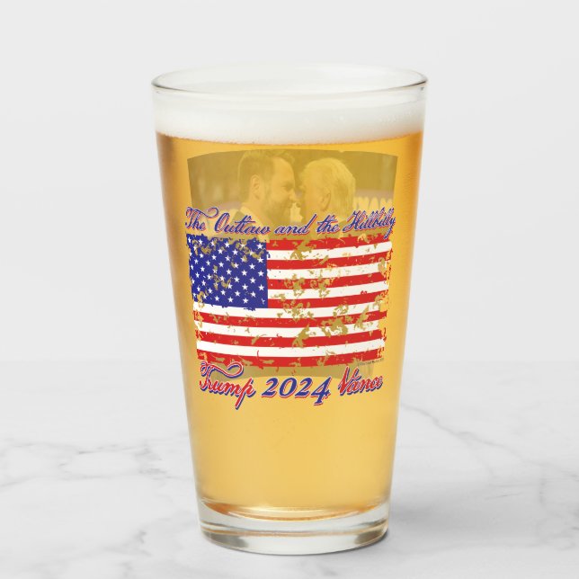 The Outlaw and The Hillbilly Trump 2024 Glass (Back Filled)