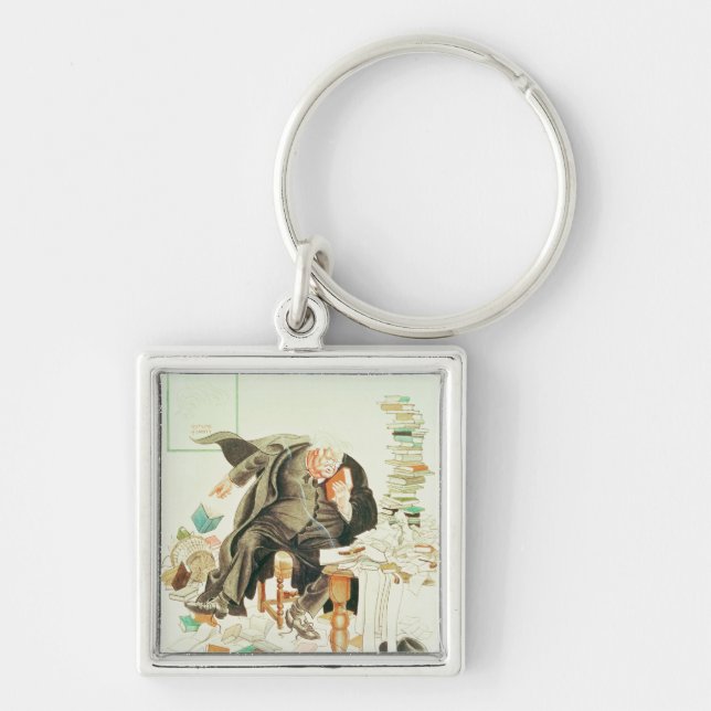 The Outline of Sanity' Satirical Cartoon Key Ring (Front)