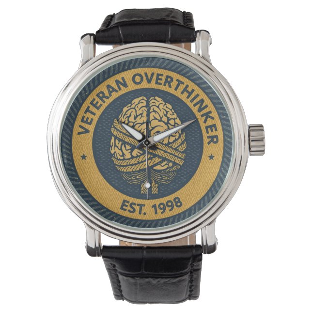 The "OVERTHINKING" Merit Badge Watch (Front)