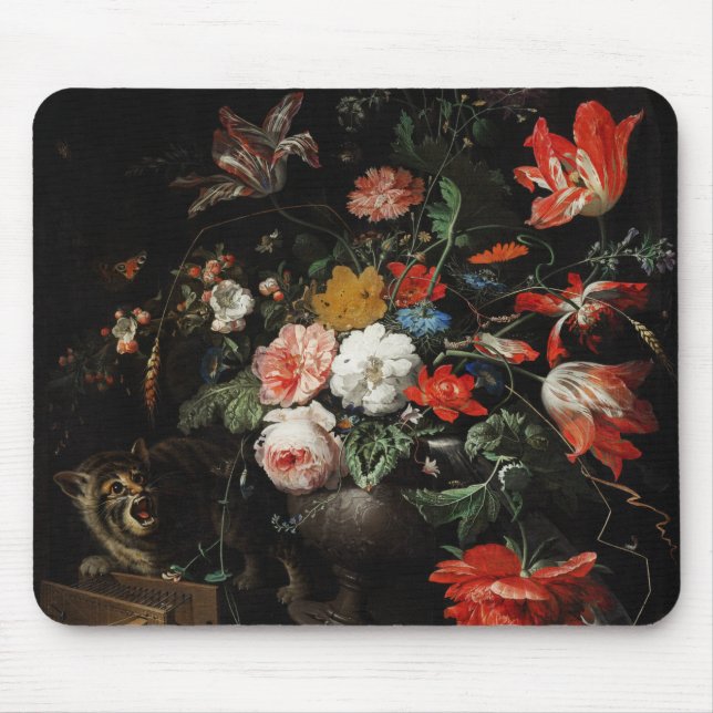 The Overturned Bouquet by Abraham Mignon Mouse Mat (Front)