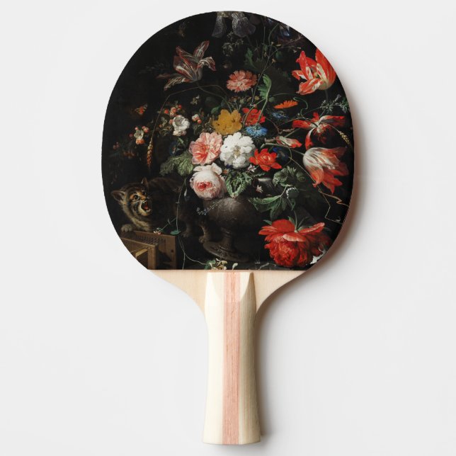 The Overturned Bouquet by Abraham Mignon Ping Pong Paddle (Front)