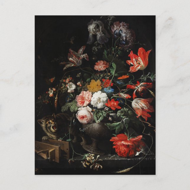 The Overturned Bouquet by Abraham Mignon Postcard (Front)