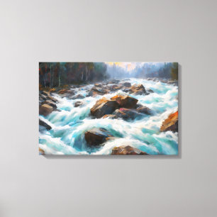 The overwhelming power of the stream overflowed canvas print