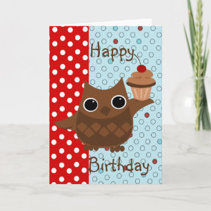 The Owl and the Cupcake Card