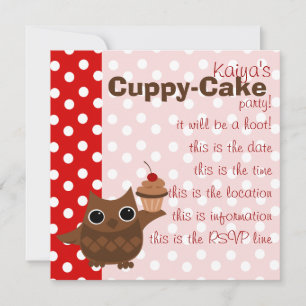 The Owl and the Cupcake Invitation