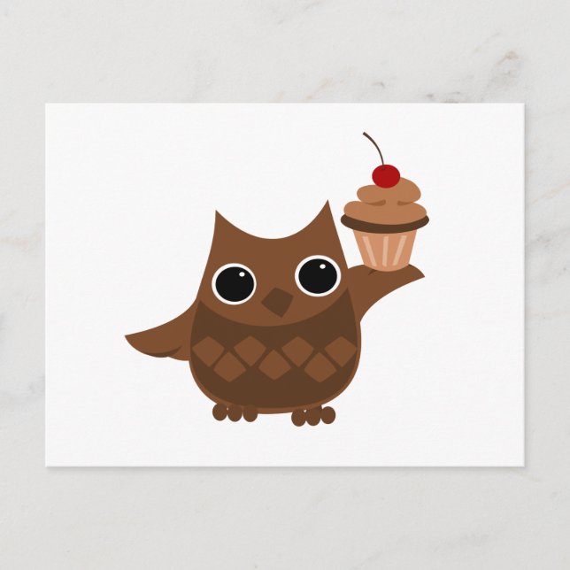 The Owl and the Cupcake Postcard (Front)